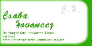 csaba hovanecz business card